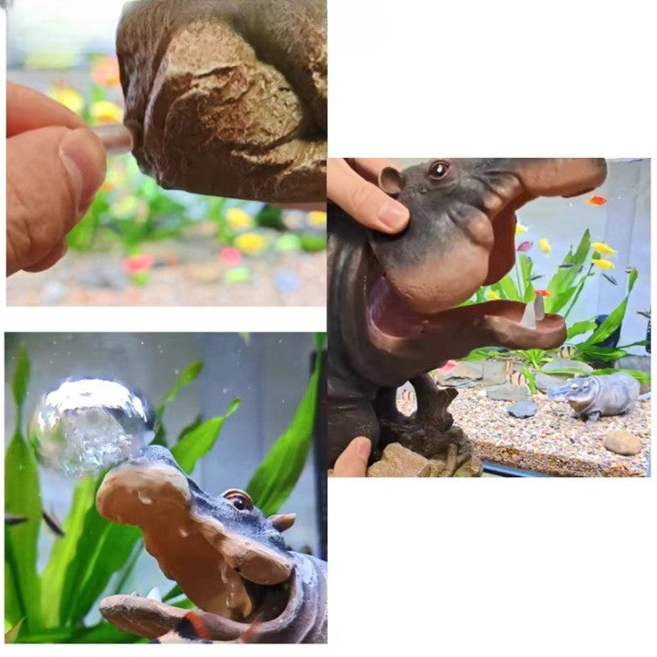 Sikunuo | Mini Hippo Decorative Fish Tank Air Bubbler
