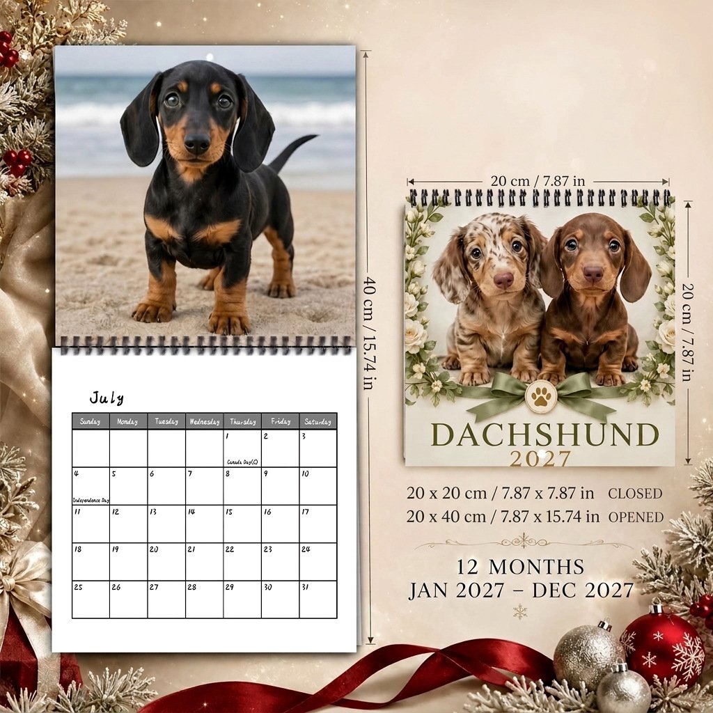 Spotted Dachshund Calendar 2027