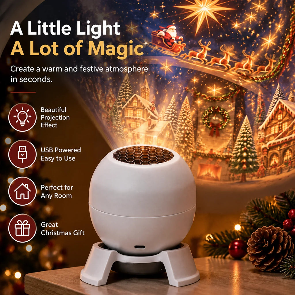 🎁 Turn Any Room Into a Christmas Wonderland – Holiday Projection Night Light