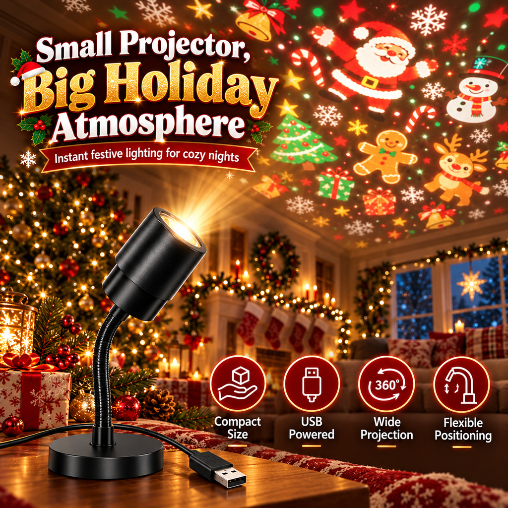🎄 HD Christmas– Projector 10 Festive Scenes for Magical Holiday Displays