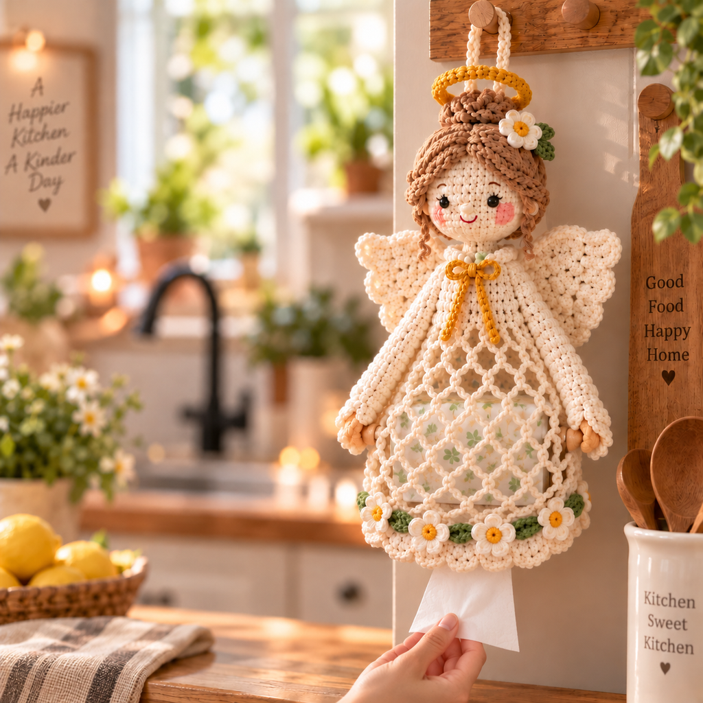 Crochet Angel Kitchen Tissue Holder DIY Kit
