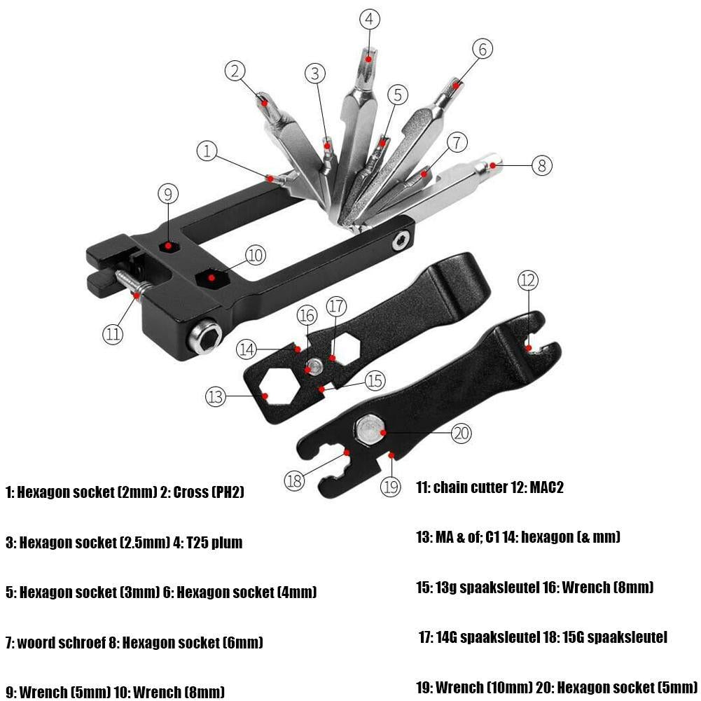 Sikunuo | 20in1 Bicycle Repair Tool Set