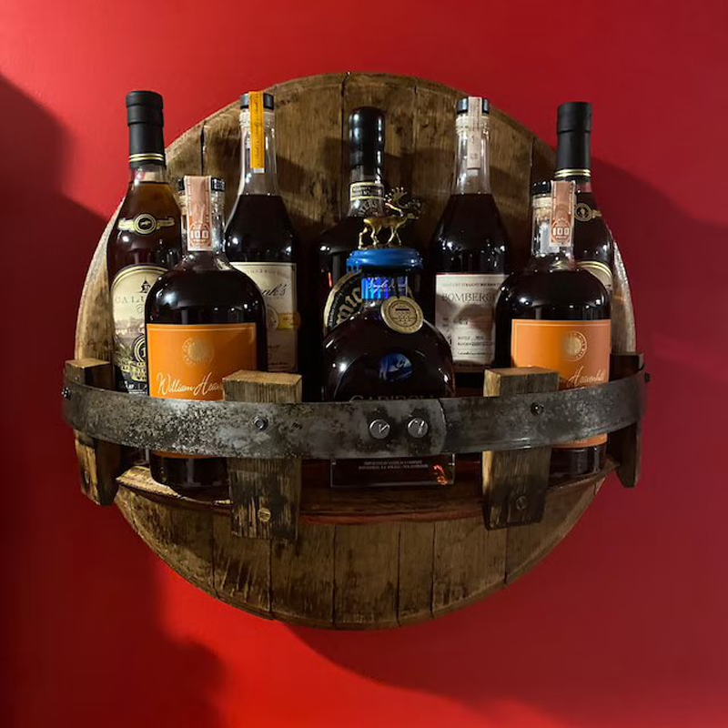 Bourbon Whiskey Barrel Shelf | Sikunuo