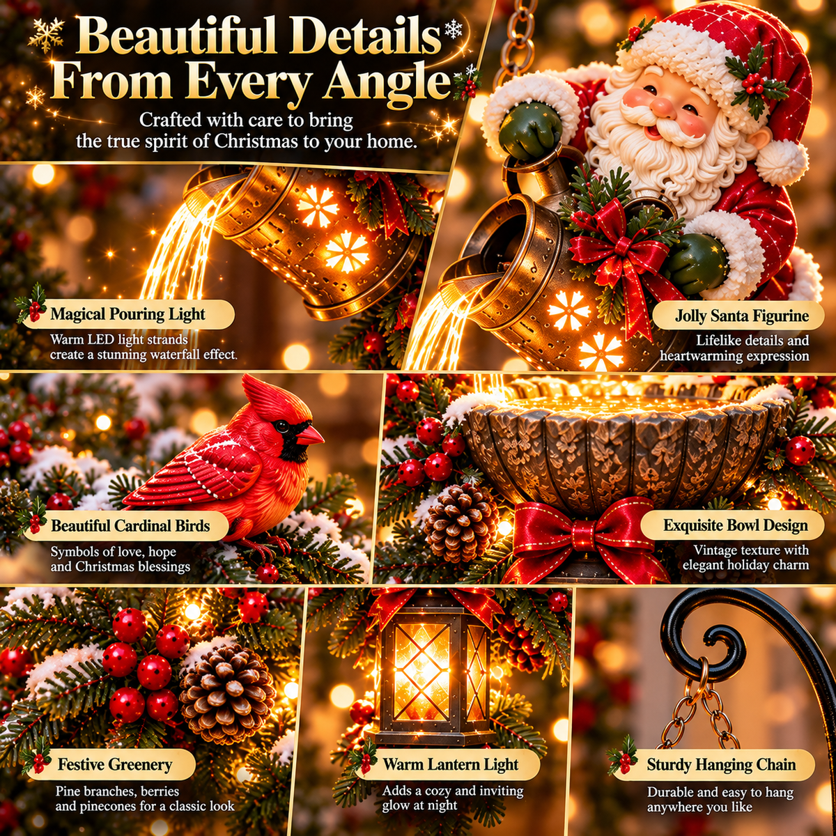 🔥Let Santa Light the Way Home🎄 Christmas Magic Pouring Light Hanging Collection