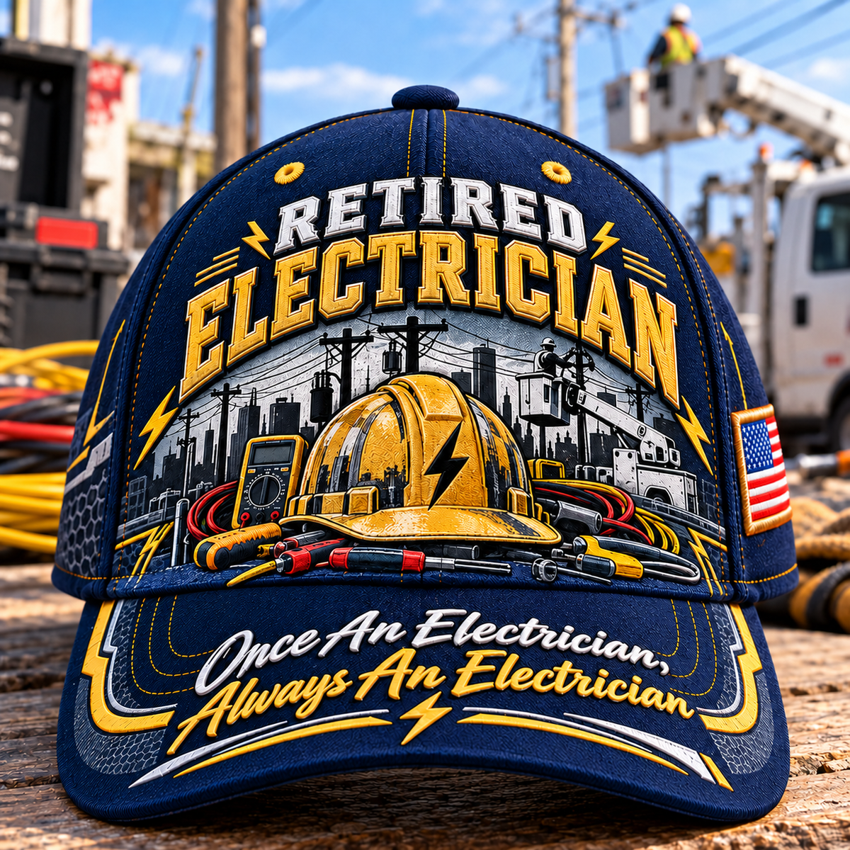 Retired Electrician Baseball Cap