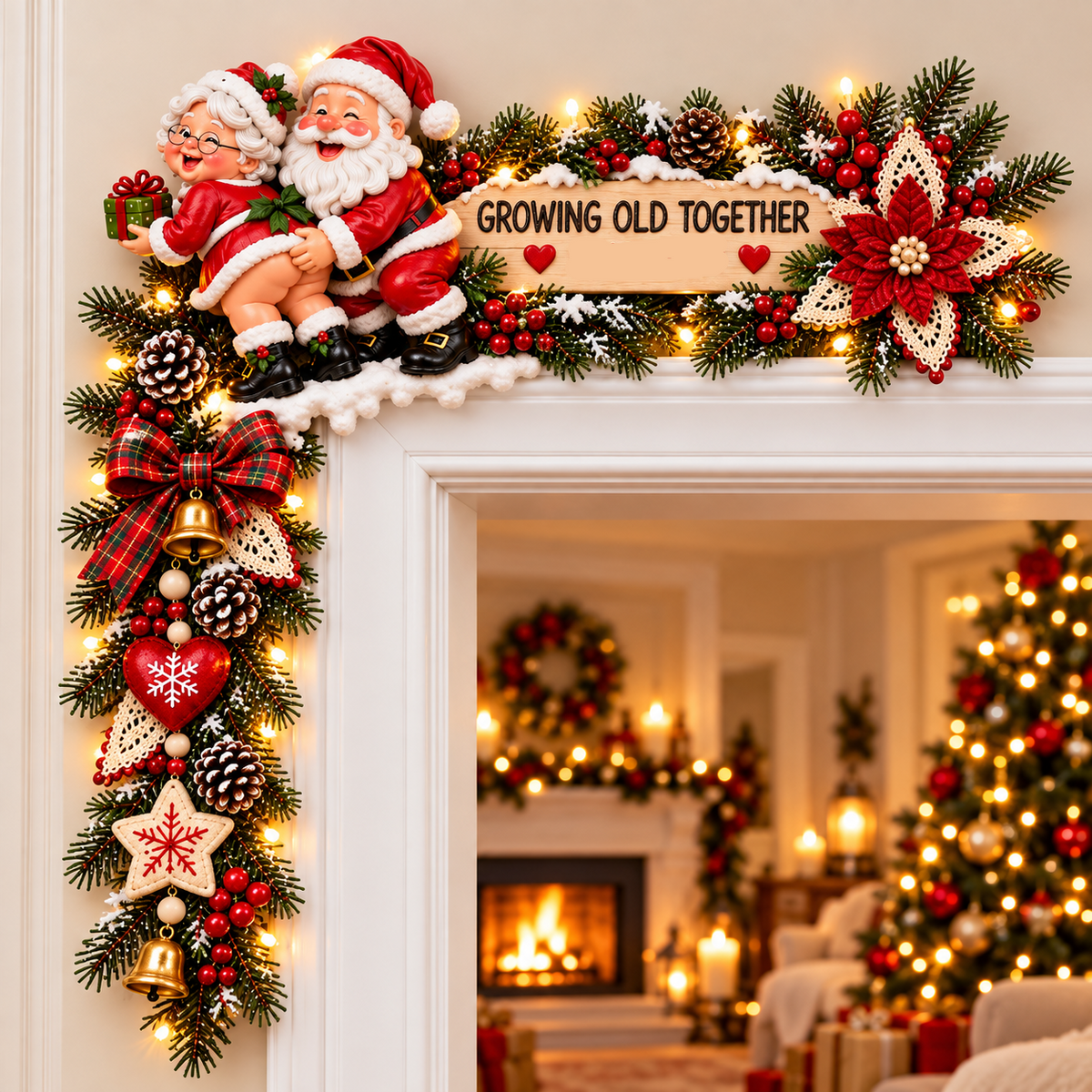 Christmas Growing Old Together Door Corner Decoration