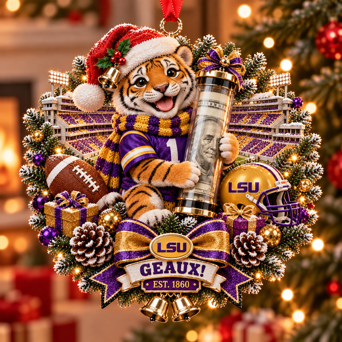 College Football Money Surprise Ornament