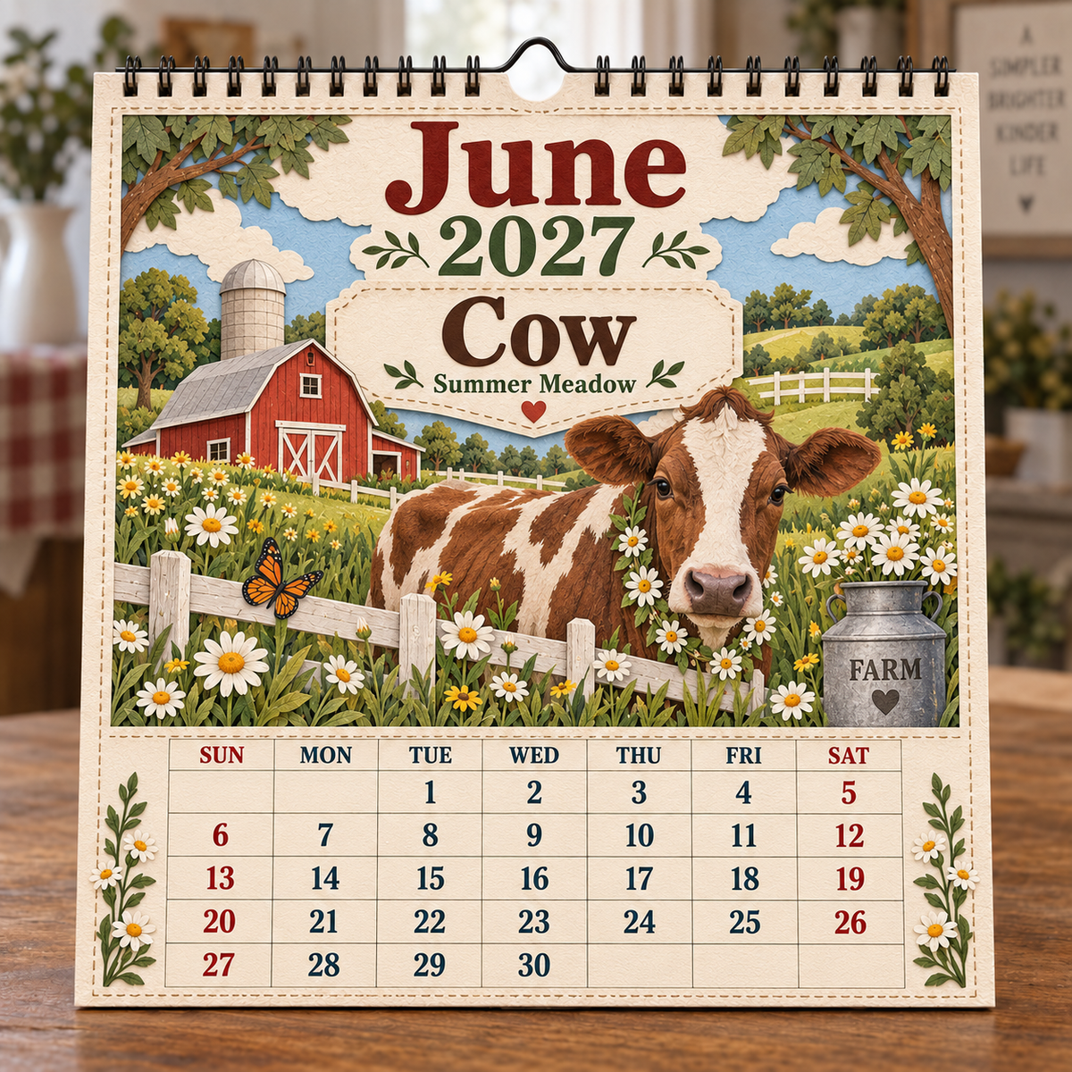 2027 Farm Animals & Country Life Wall Calendar