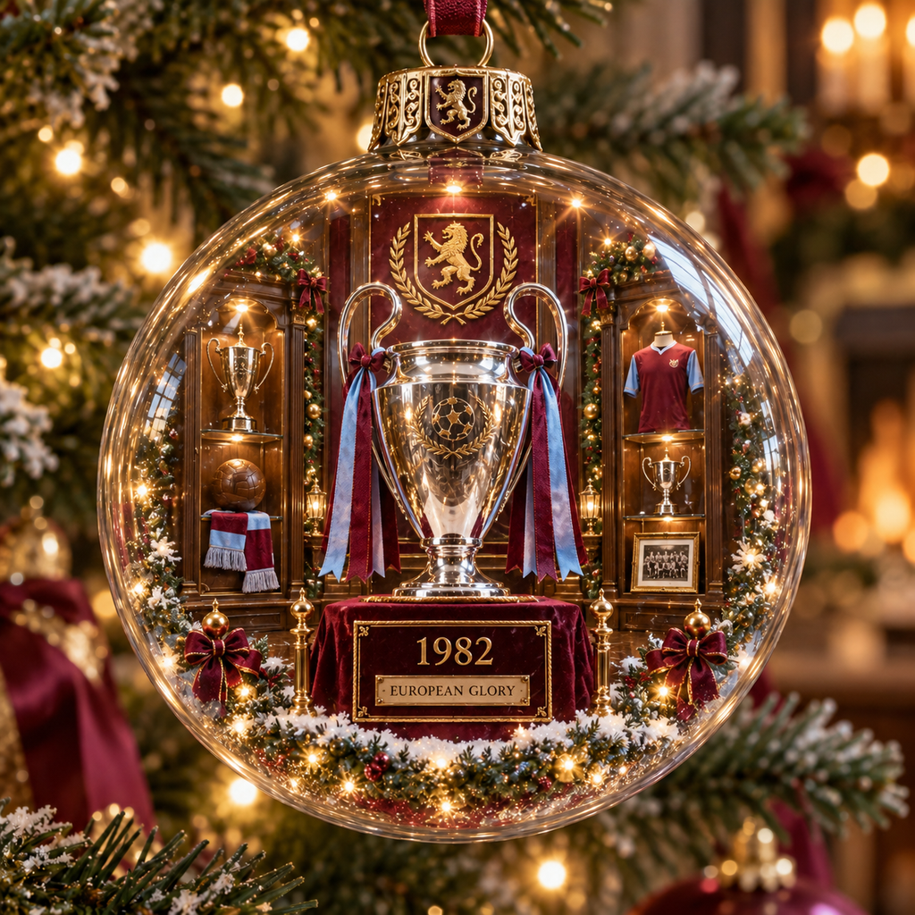 Pride & Tradition Light-Up Football Christmas Globe Ornament