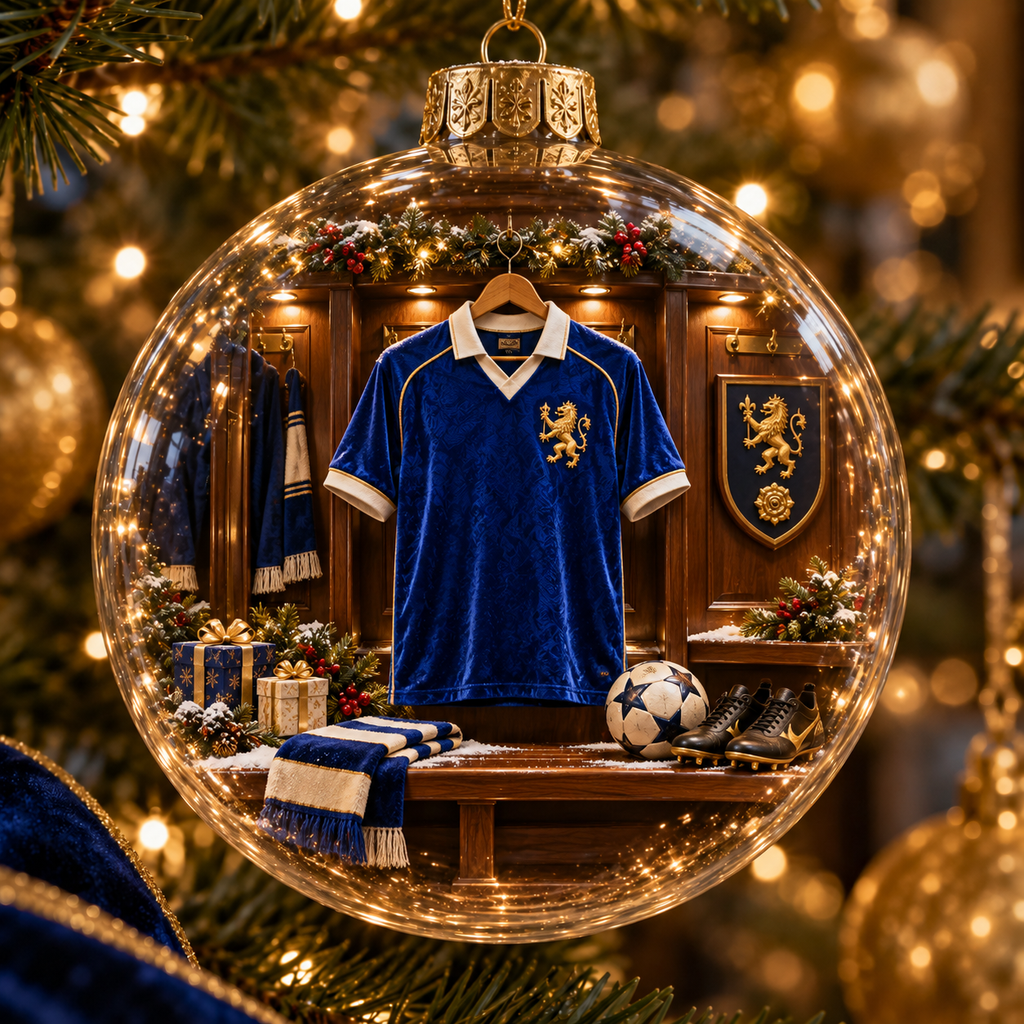 Keep the Blue Flag Flying High Light-Up Football Heritage Ornament