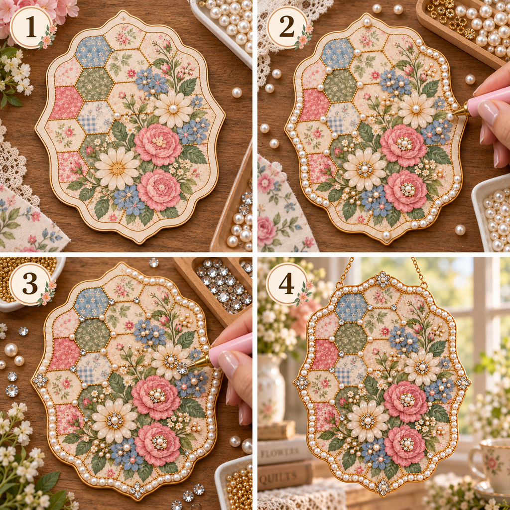 DIY Jeweled Heirloom Quilt Hanging Decor Kit