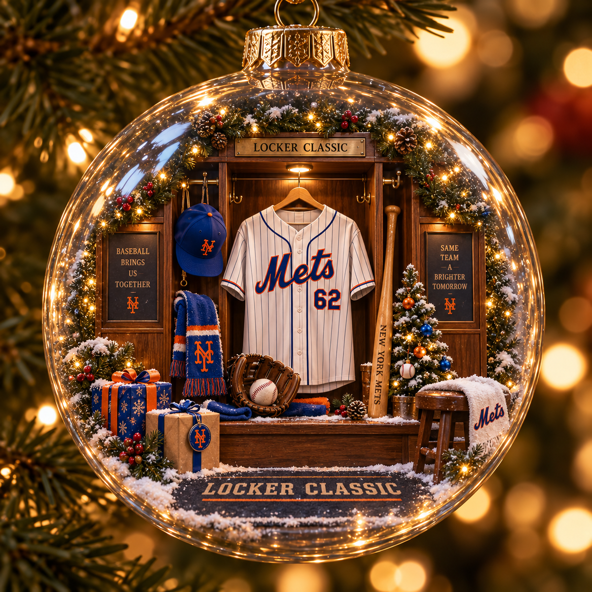 Baseball Brings Us Together — Light-Up Baseball Ornament