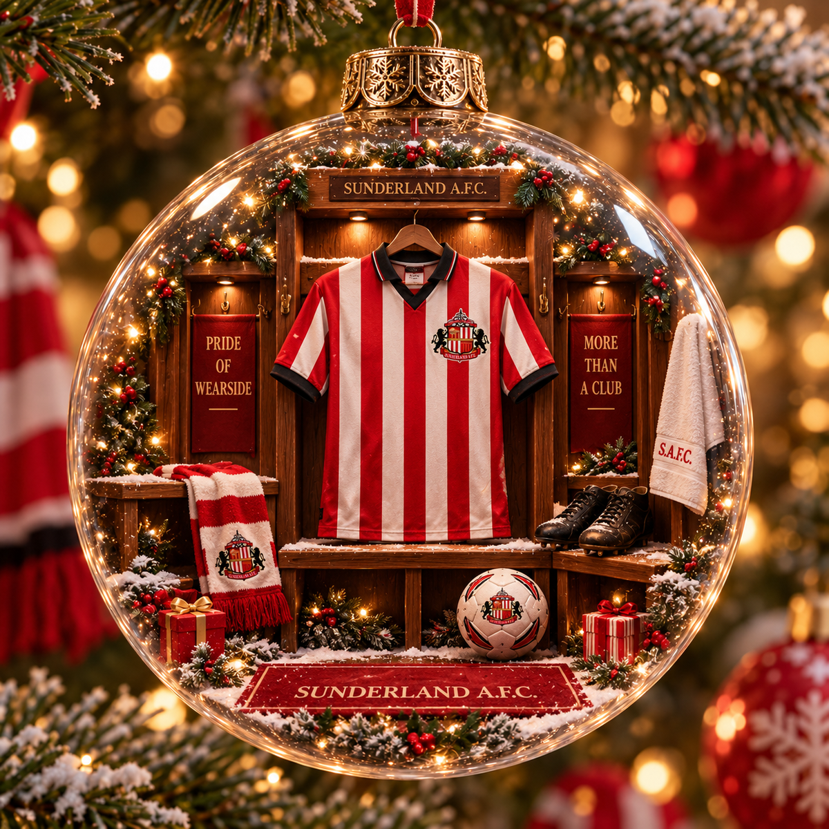 Ha’way the Lads – Light-Up Football Heritage Christmas Ornament
