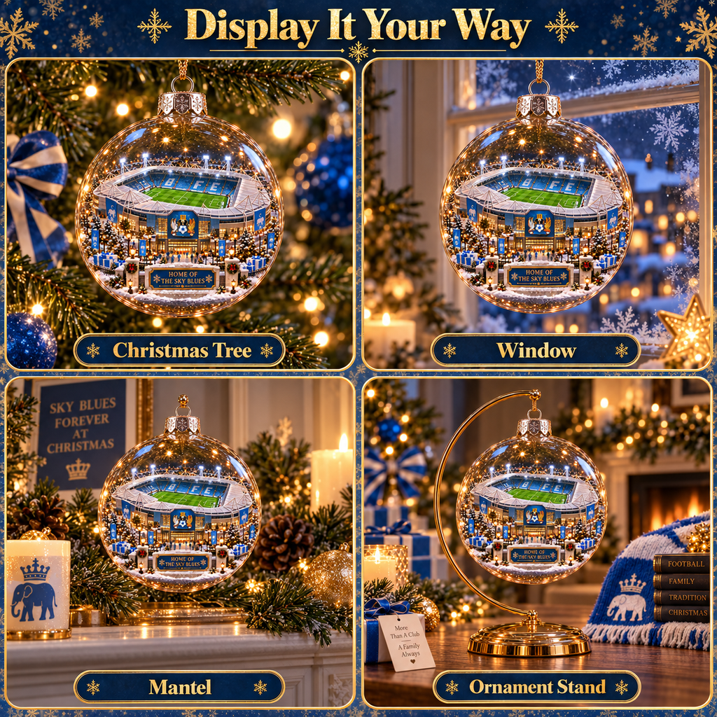 Rise & Fly Light-Up Football Christmas Globe Ornament