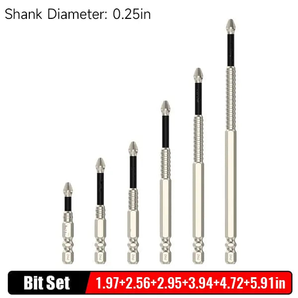Sikunuo | 6 Pieces Magnetic Screwdriver Bit Set – Precise, Durable, Versatile