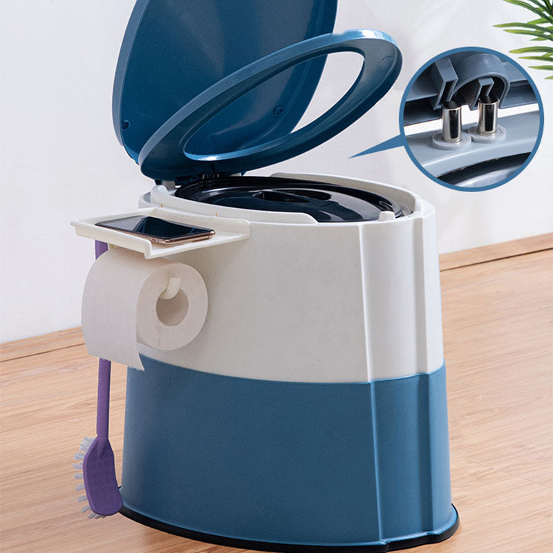 Sikunuo | Modern Flush Toilet Plastic Round Floor Mounted Toilet Bowl for Bathroom