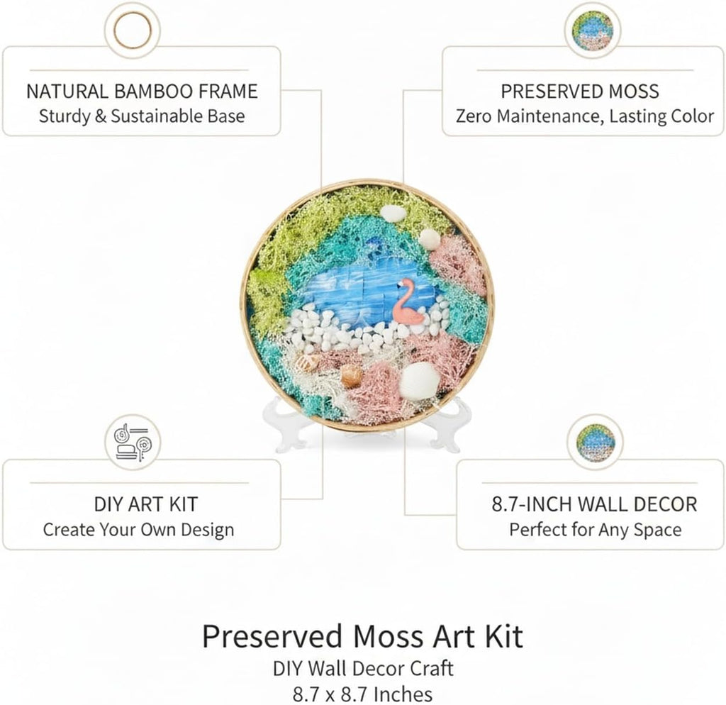 DIY Preserved Moss Art Kit with Bamboo Frame