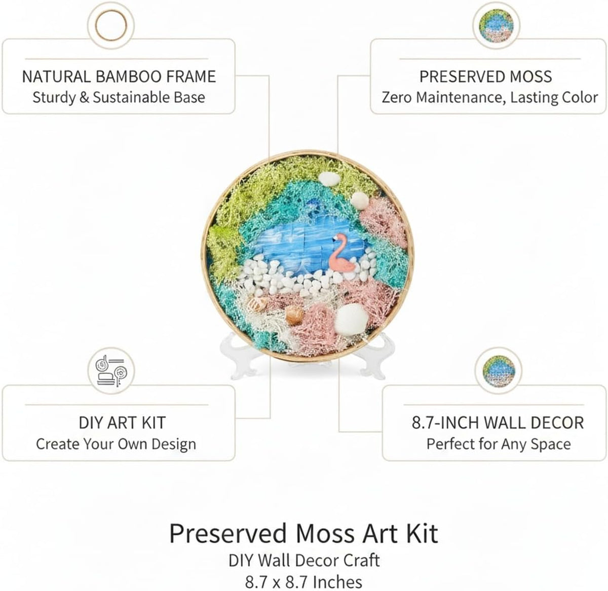 DIY Preserved Moss Art Kit with Bamboo Frame