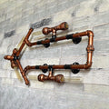 Sikunuo | 6 Bulb Arrow-Shaped Wall Lamp with Tube Retro Industrial Bronze Wrought Iron Wall Lamp for Bathroom