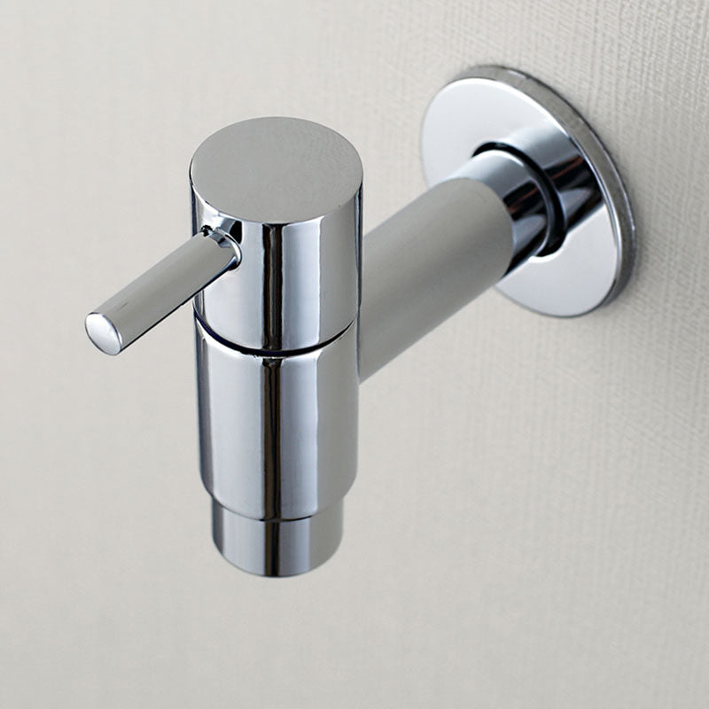 Sikunuo | Contemporary Wall-Mounted Bathroom Faucet Single Hole Low Arc Solid Brass Circular Faucet