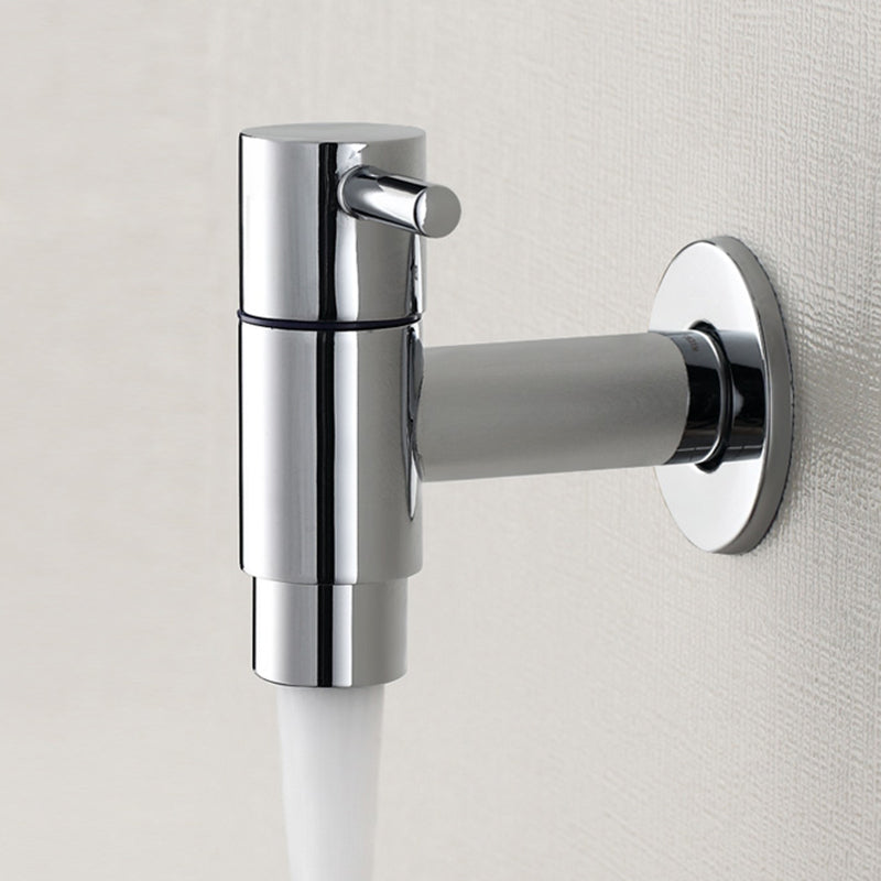 Sikunuo | Contemporary Wall-Mounted Bathroom Faucet Single Hole Low Arc Solid Brass Circular Faucet