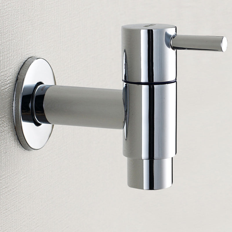 Sikunuo | Contemporary Wall-Mounted Bathroom Faucet Single Hole Low Arc Solid Brass Circular Faucet