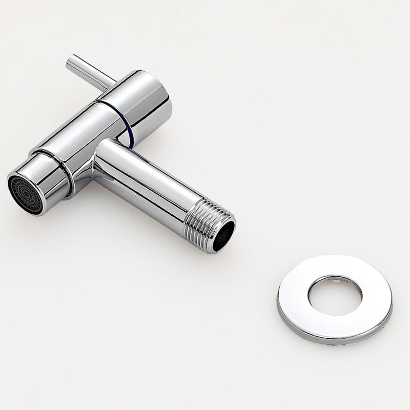 Sikunuo | Contemporary Wall-Mounted Bathroom Faucet Single Hole Low Arc Solid Brass Circular Faucet