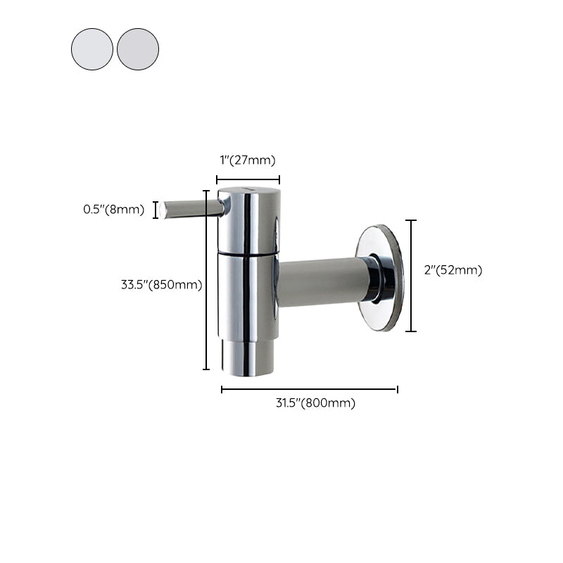 Sikunuo | Contemporary Wall-Mounted Bathroom Faucet Single Hole Low Arc Solid Brass Circular Faucet
