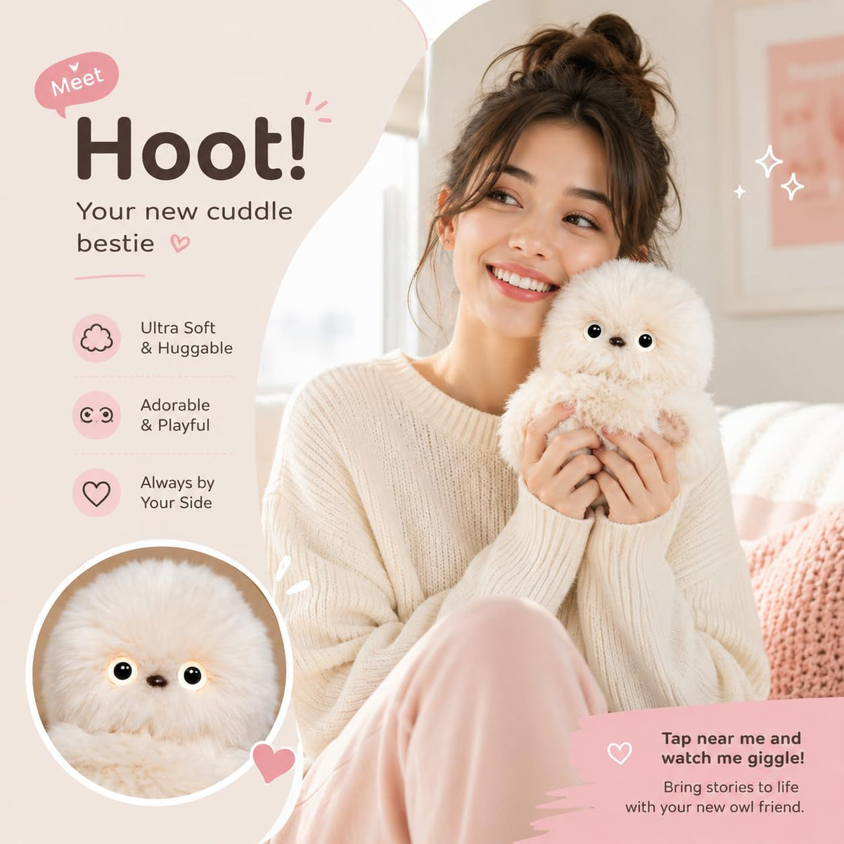 👀Cute AI shy Emotional companionship robot doll bag charm plush toy👜