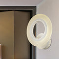 Sikunuo | Modern LED Wall Mounted Light White Ring Wall Lamp with Acrylic Shade in Warm/White Light