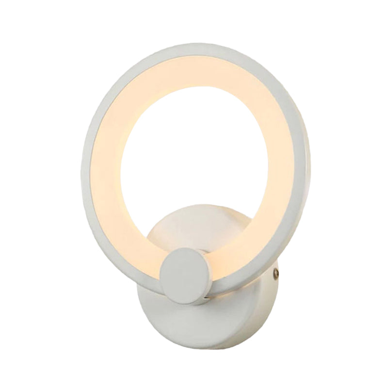 Sikunuo | White Hoop Wall Spotlight Lighting Simple LED Acrylic Wall-Mounted Lamp Light for Corner
