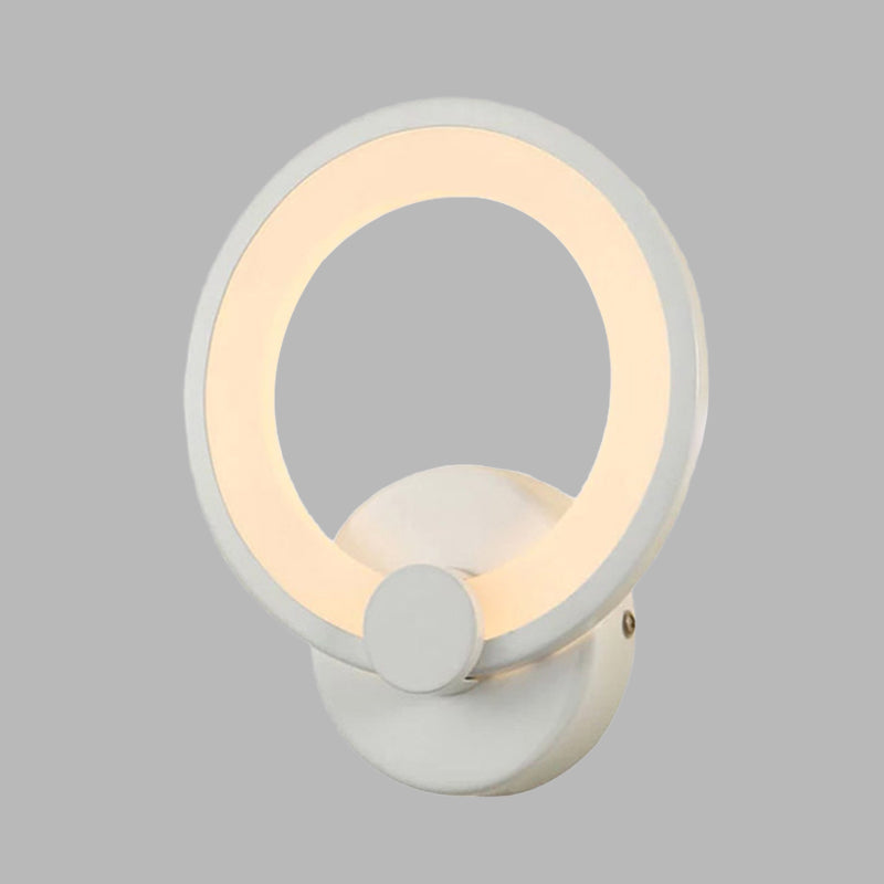 Sikunuo | White Hoop Wall Spotlight Lighting Simple LED Acrylic Wall-Mounted Lamp Light for Corner