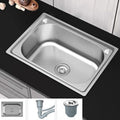 Sikunuo | Modern Workstation Sink Stainless Steel Drain Arrangement and Faucet Kitchen Sink