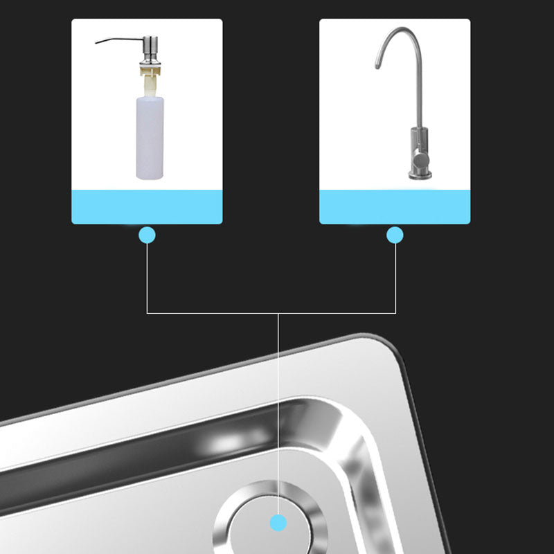 Sikunuo | Modern Workstation Sink Stainless Steel Drain Arrangement and Faucet Kitchen Sink