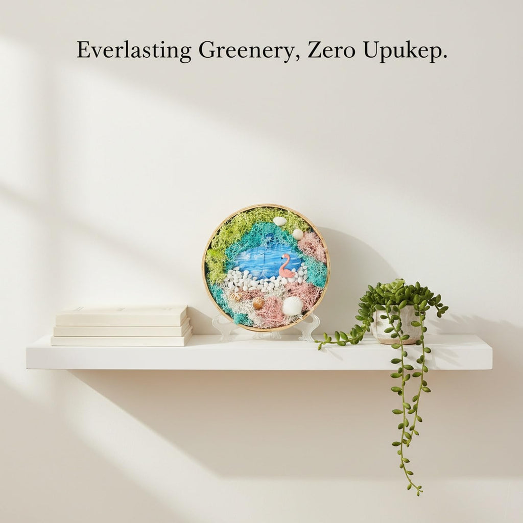 DIY Preserved Moss Art Kit with Bamboo Frame