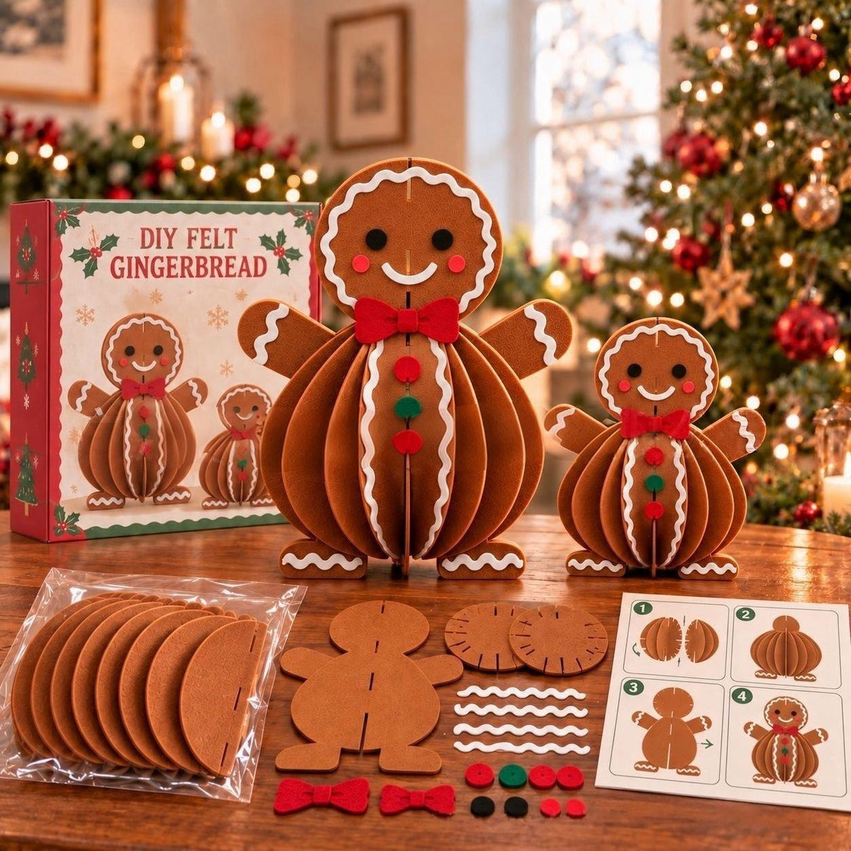 DIY 3D Felt Christmas Friends Kit DIY