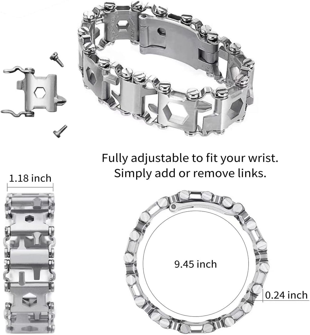 Sikunuo | 29-in-1 Stainless Steel Multitool Bracelet