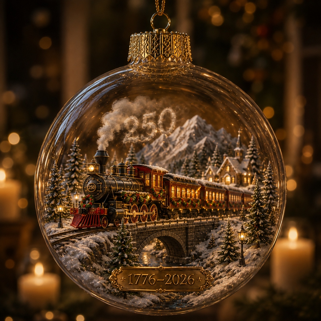 America 250th Anniversary Light-Up Christmas Globe Ornament
