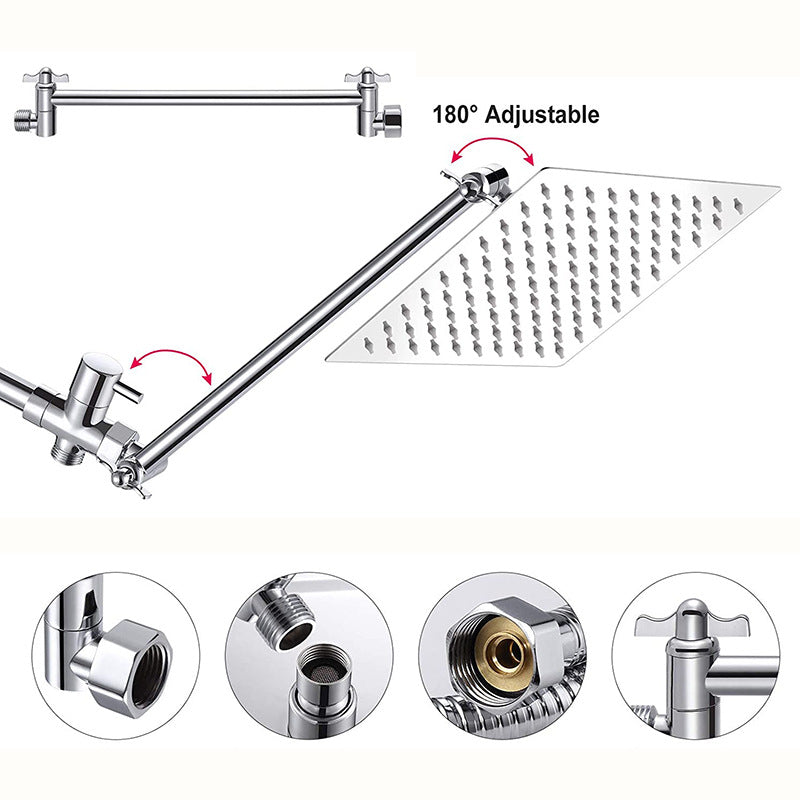Sikunuo | Square Shape Double Shower Heads Modern Home Metal Double Shower Heads