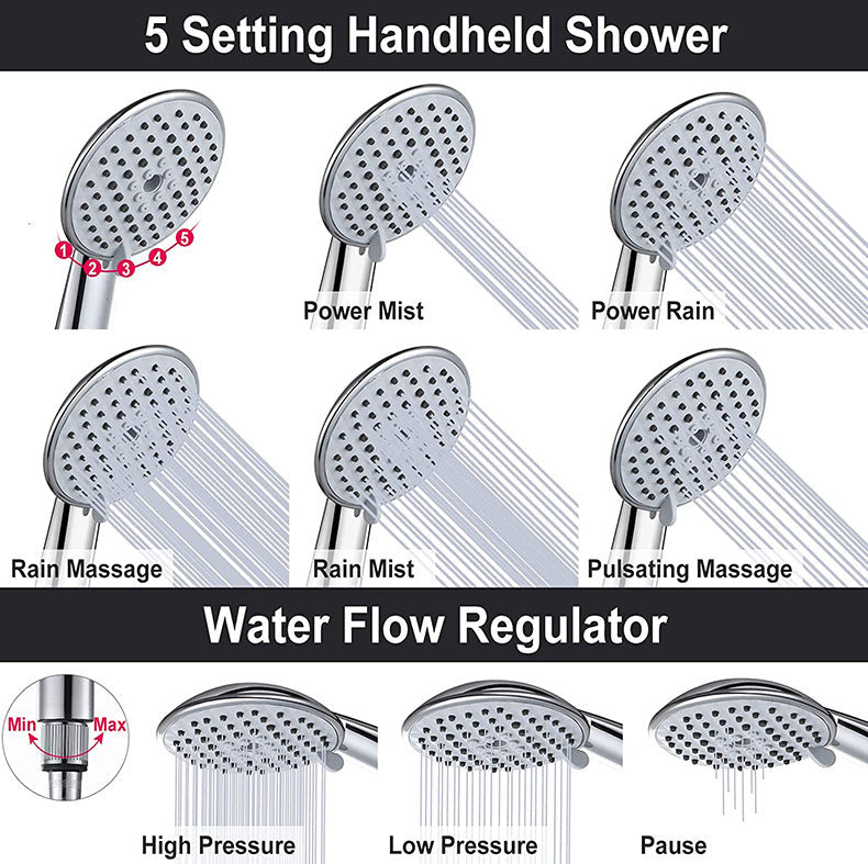 Sikunuo | Square Shape Double Shower Heads Modern Home Metal Double Shower Heads