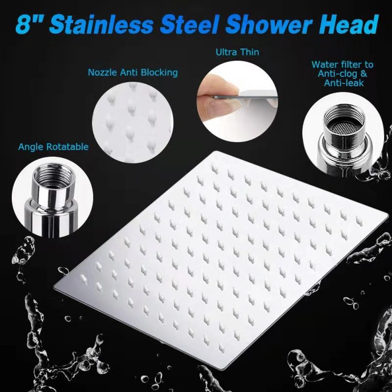 Sikunuo | Traditional Dual Showerhead Square Wall-Mounted Dual Shower