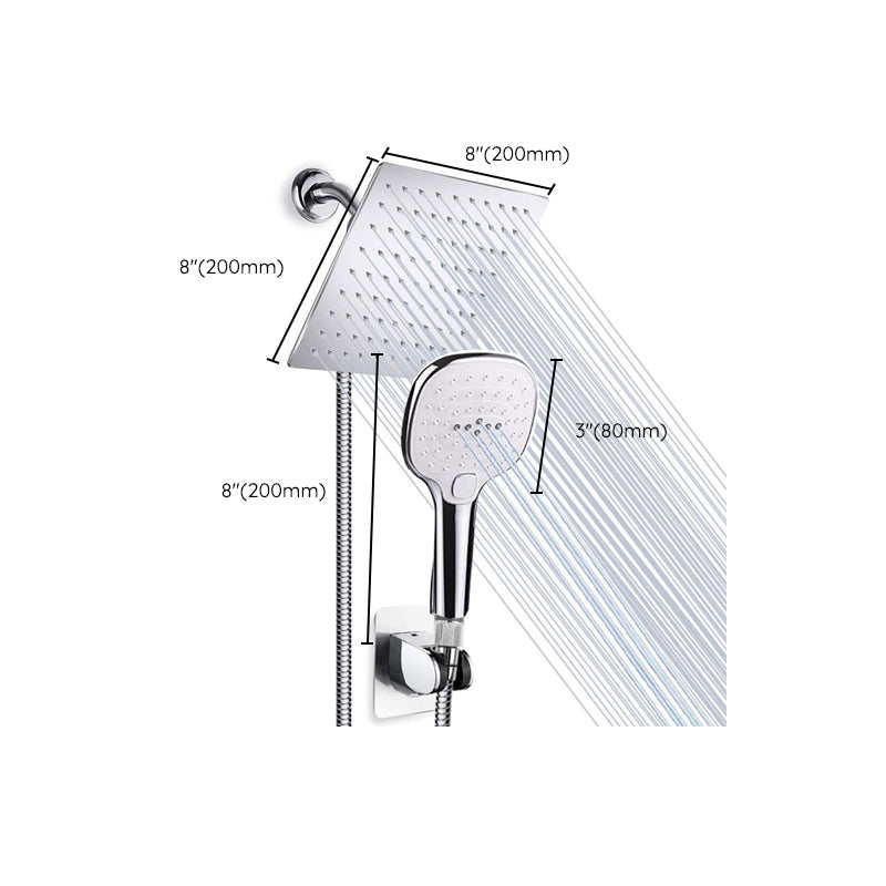 Sikunuo | Traditional Dual Showerhead Square Wall-Mounted Dual Shower