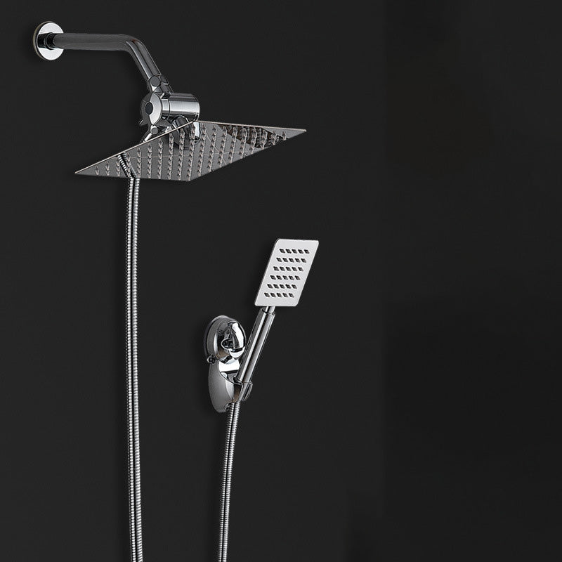 Sikunuo | Square Metal Double Shower Heads Modern Shower with Shower Hose