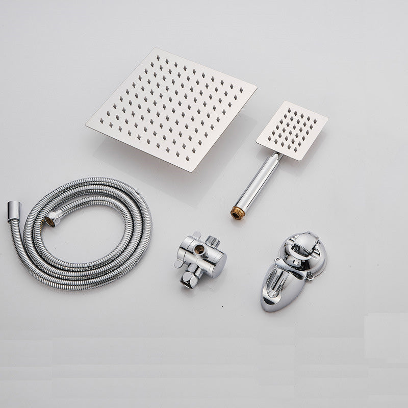Sikunuo | Square Metal Double Shower Heads Modern Shower with Shower Hose