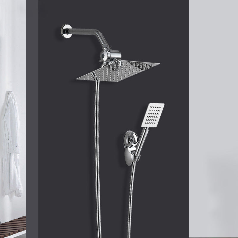 Sikunuo | Square Metal Double Shower Heads Modern Shower with Shower Hose