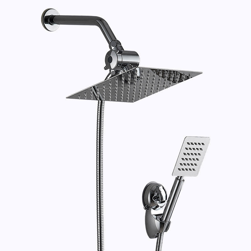 Sikunuo | Square Metal Double Shower Heads Modern Shower with Shower Hose