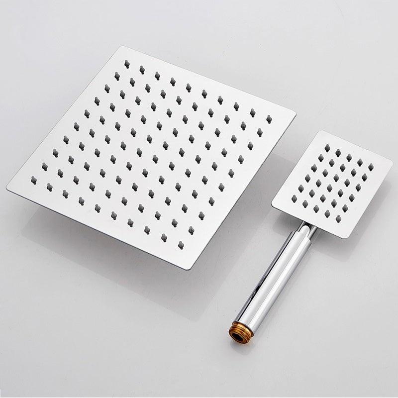 Sikunuo | Square Metal Double Shower Heads Modern Shower with Shower Hose
