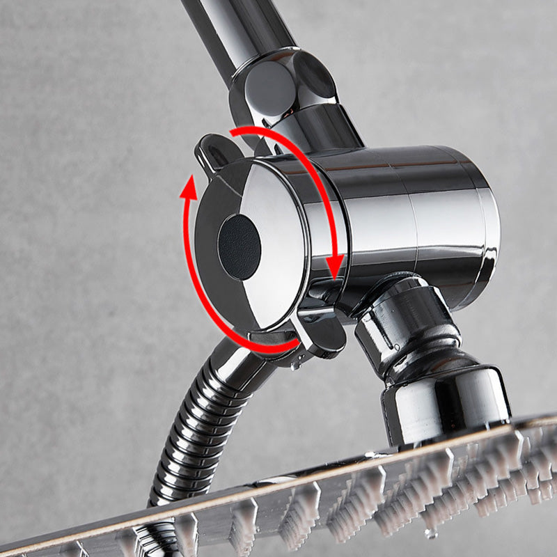 Sikunuo | Square Metal Double Shower Heads Modern Shower with Shower Hose