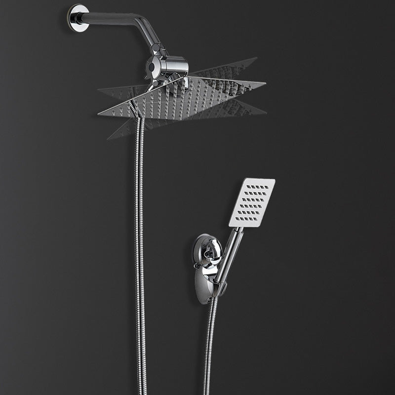 Sikunuo | Square Metal Double Shower Heads Modern Shower with Shower Hose