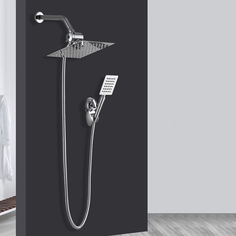 Sikunuo | Square Metal Double Shower Heads Modern Shower with Shower Hose